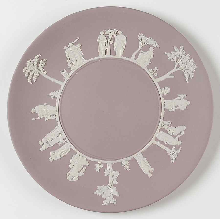 Cream Color on Lilac Jasperware Cake Plate by Wedgwood-1