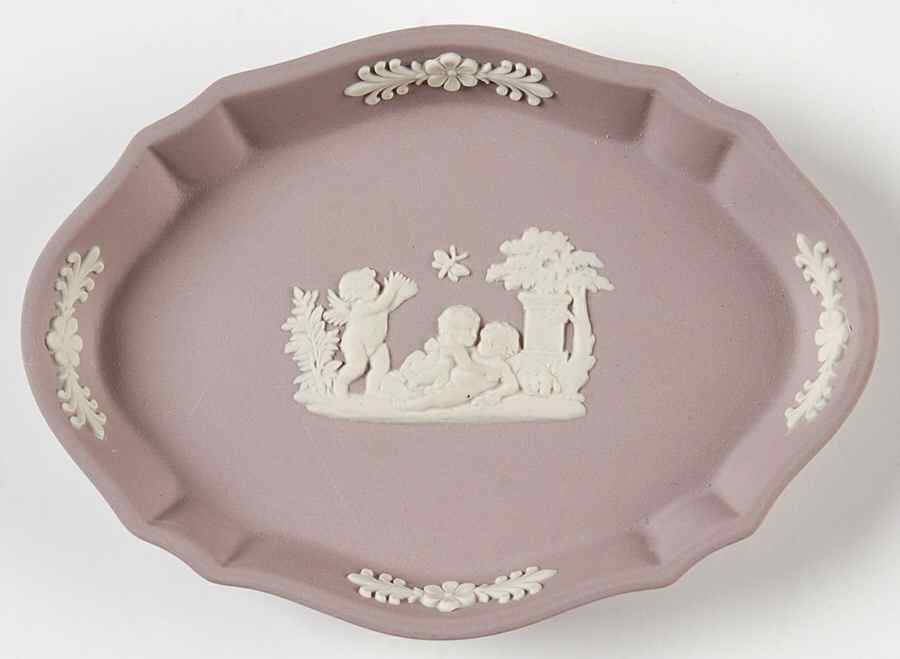 Cream Color on Lilac Jasperware Silver Tray by Wedgwood-1