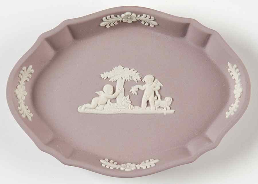 Cream Color on Lilac Jasperware Silver Tray by Wedgwood-1