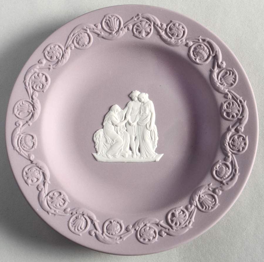 Cream Color on Lilac Jasperware Patrician Tray by Wedgwood-1