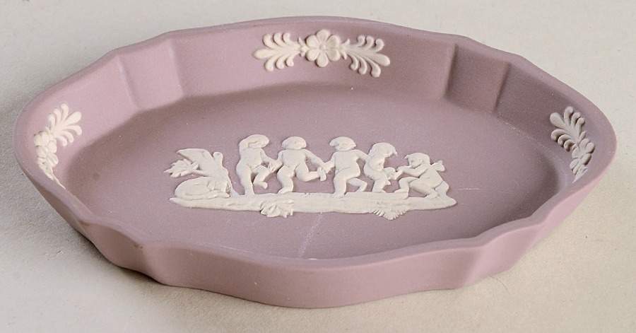 Cream Color on Lilac Jasperware Silver Tray by Wedgwood-1