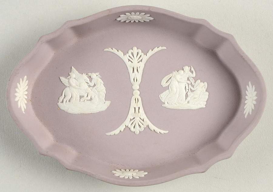 Cream Color on Lilac Jasperware Silver Tray by Wedgwood-1