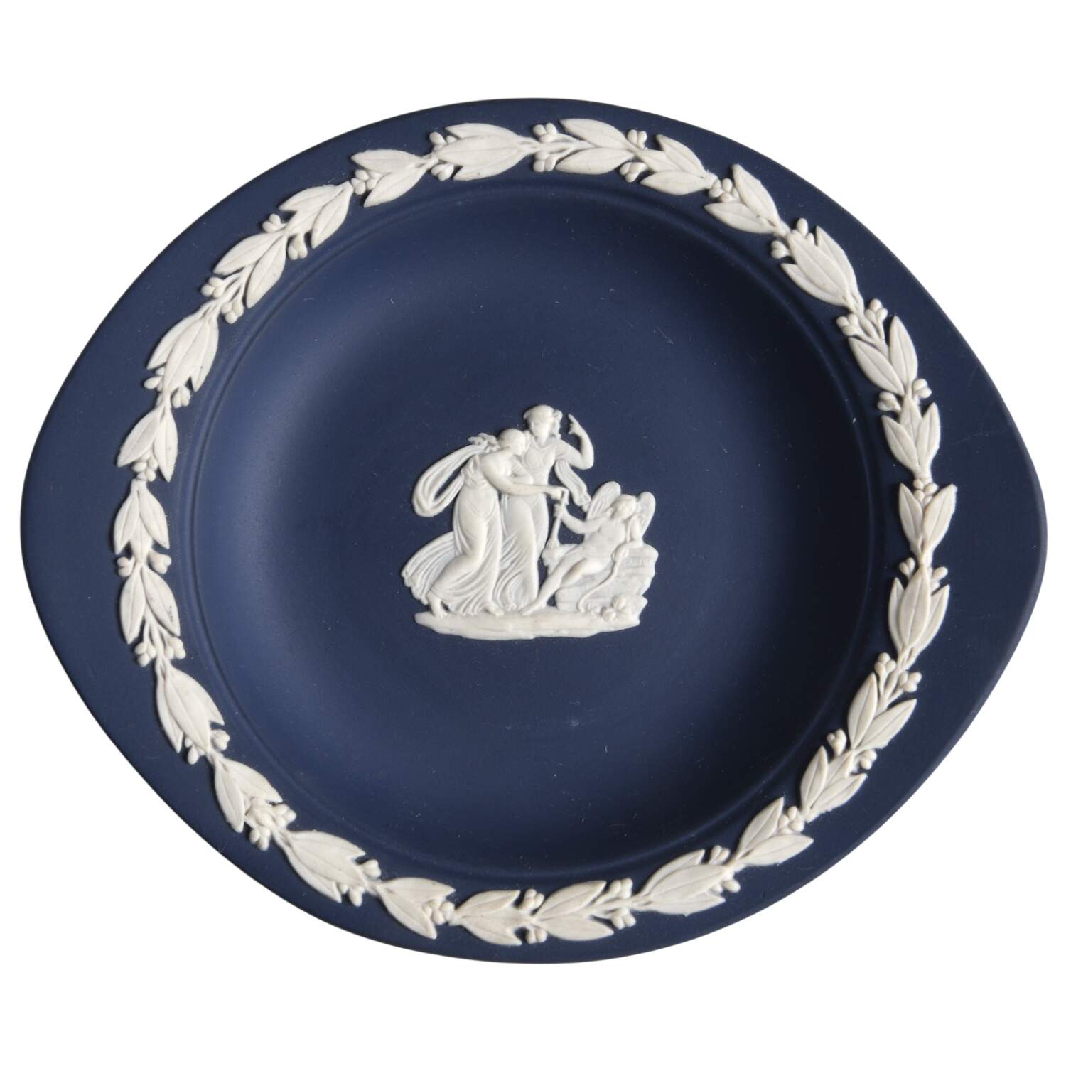 Cream Color on Portland Blue Jasperware Barlaston Tray by Wedgwood-1