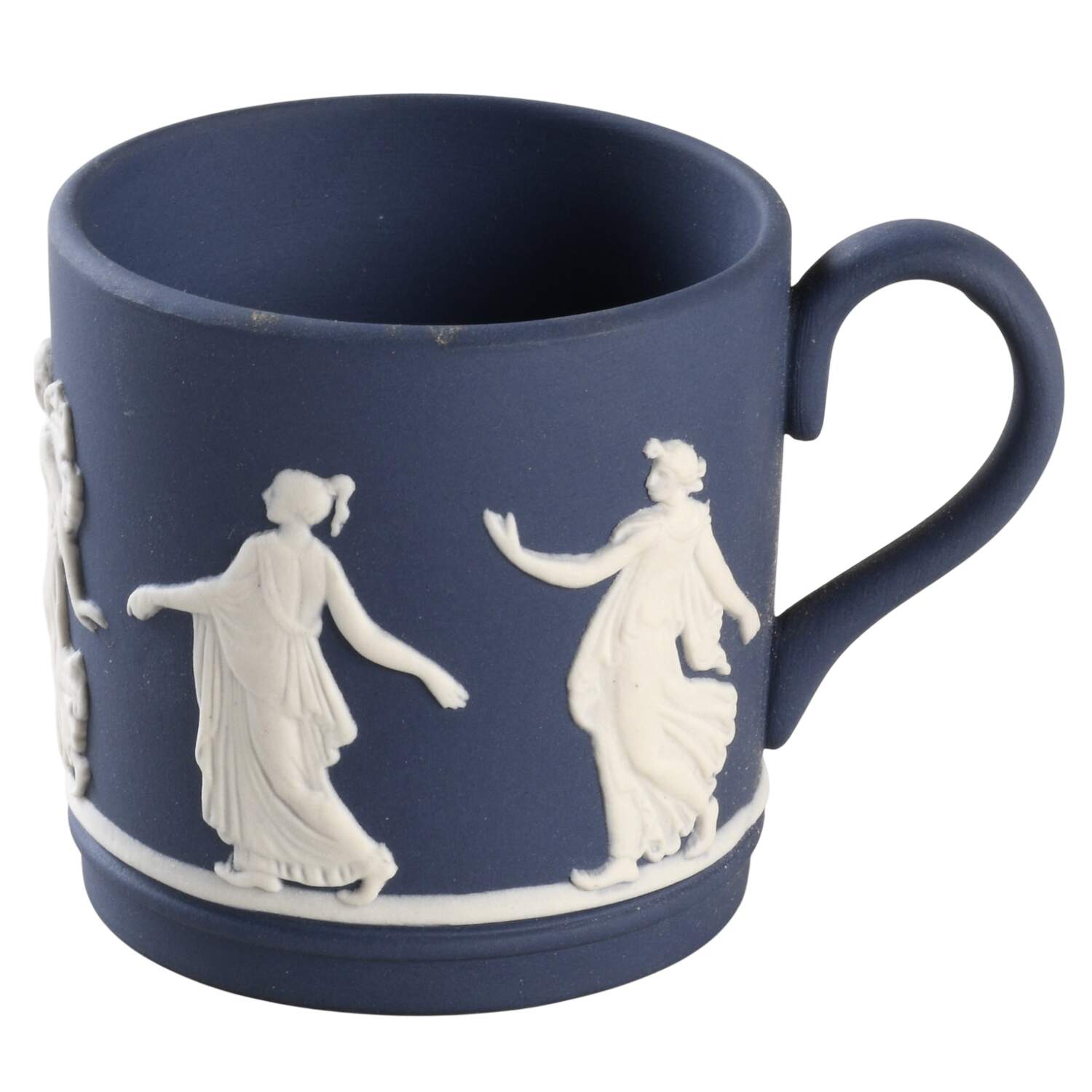 Cream Color on Portland Blue Jasperware Flat Demitasse Cup by Wedgwood-1