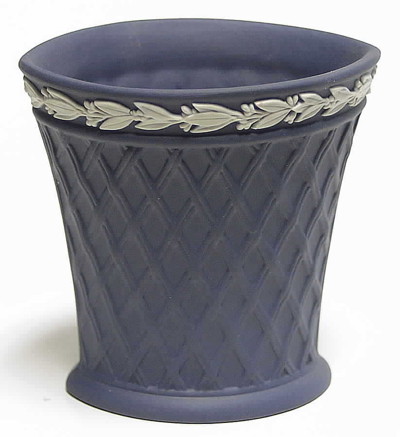 Cream Color on Portland Blue Jasperware 3" Bud Vase by Wedgwood-1