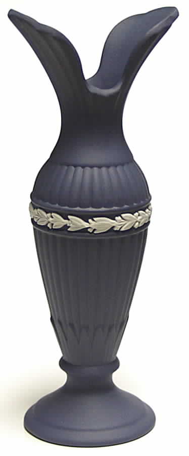 Cream Color on Portland Blue Jasperware Lotus Bud Vase by Wedgwood-1
