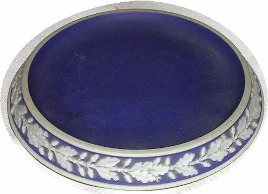 Cream Color on Portland Blue Jasperware Tea Pot Trivet by Wedgwood-1