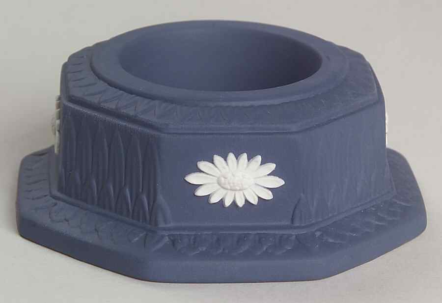Cream Color on Portland Blue Jasperware Tea Light Candleholder by Wedgwood-1