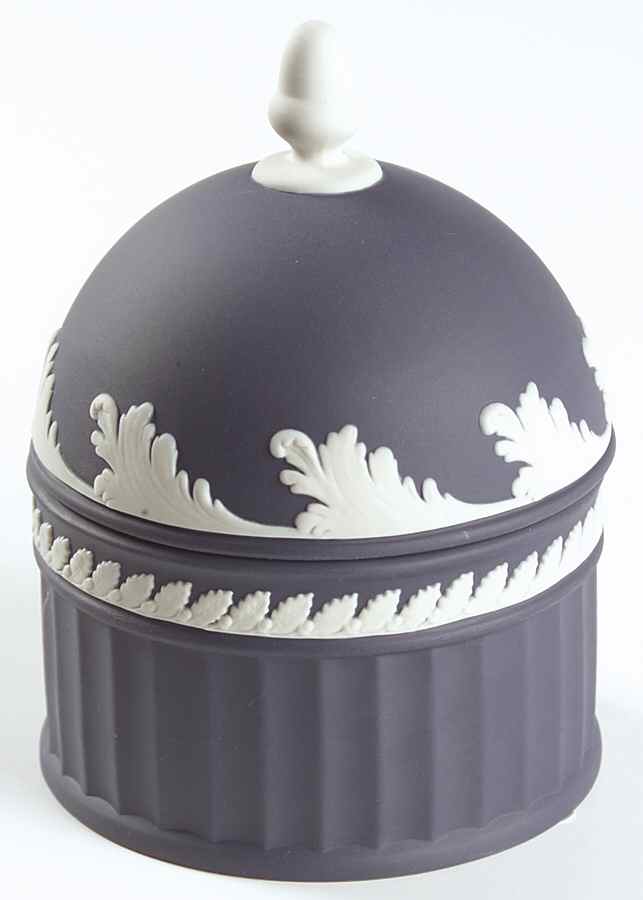 Cream Color on Portland Blue Jasperware Box-Acorn by Wedgwood-1