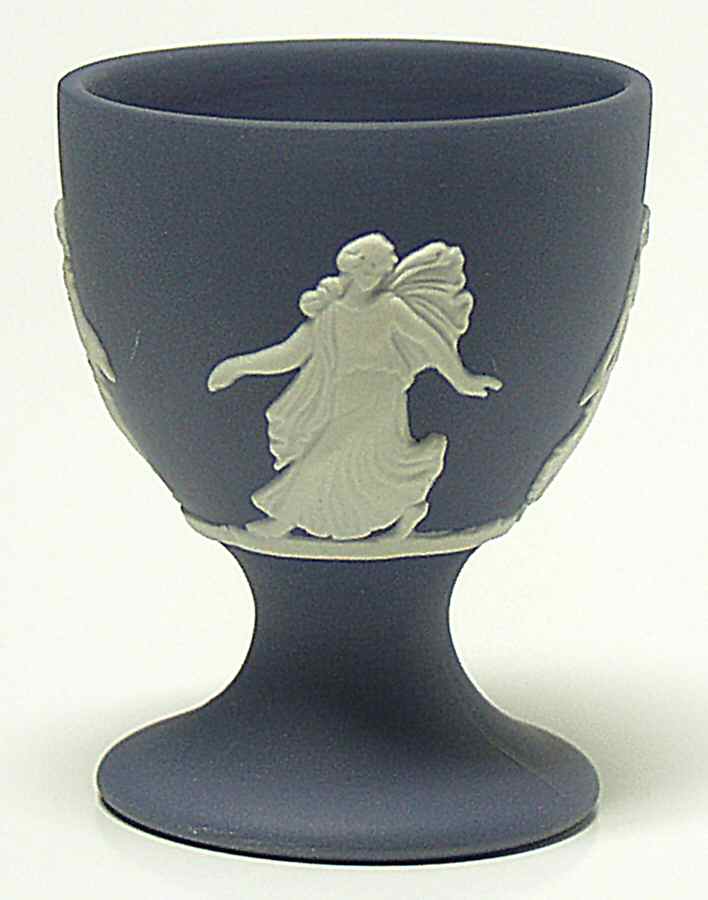 Cream Color on Portland Blue Jasperware Single Egg Cup by Wedgwood-1