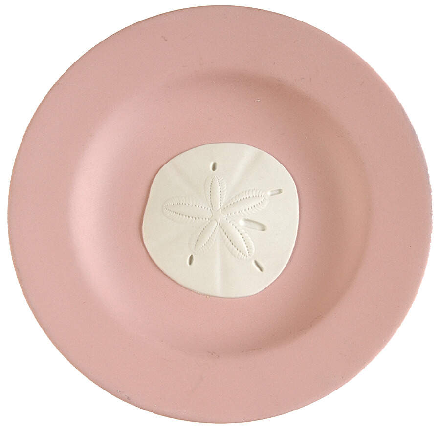 Cream Color on Pink Jasperware 4" Round Tray by Wedgwood-1