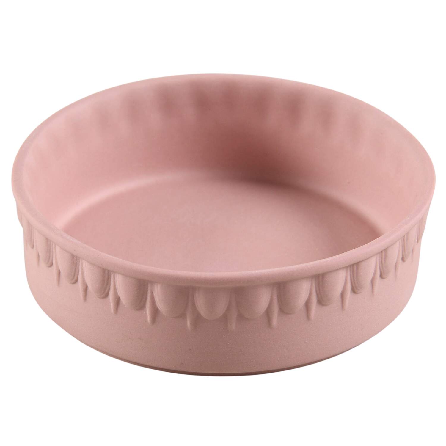 Cream Color on Pink Jasperware 3" Round Box No Lid by Wedgwood-1