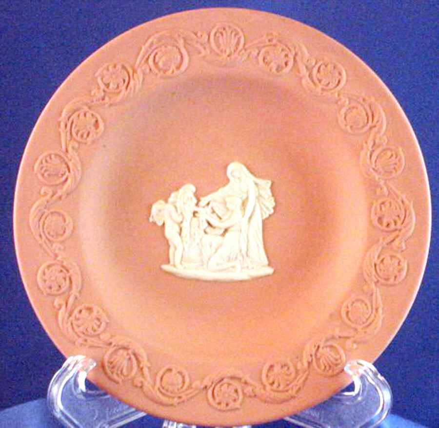 Cream Color on Pink Jasperware Patrician Tray by Wedgwood-1