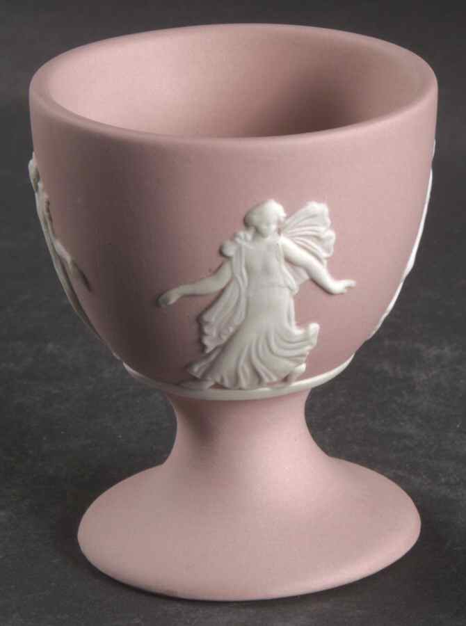 Cream Color on Pink Jasperware Single Egg Cup by Wedgwood-1