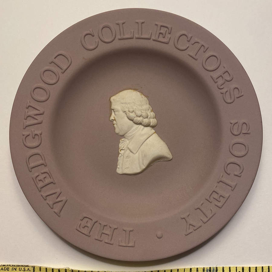 Cream Color on Taupe (Brown) Jasperware Round Tray by Wedgwood-1