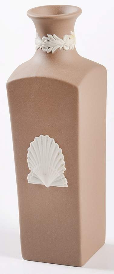 Cream Color on Taupe (Brown) Jasperware 5" Vase by Wedgwood-1
