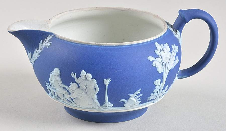Cream Color on Wedgwood Blue Jasperware Creamer by Wedgwood-1