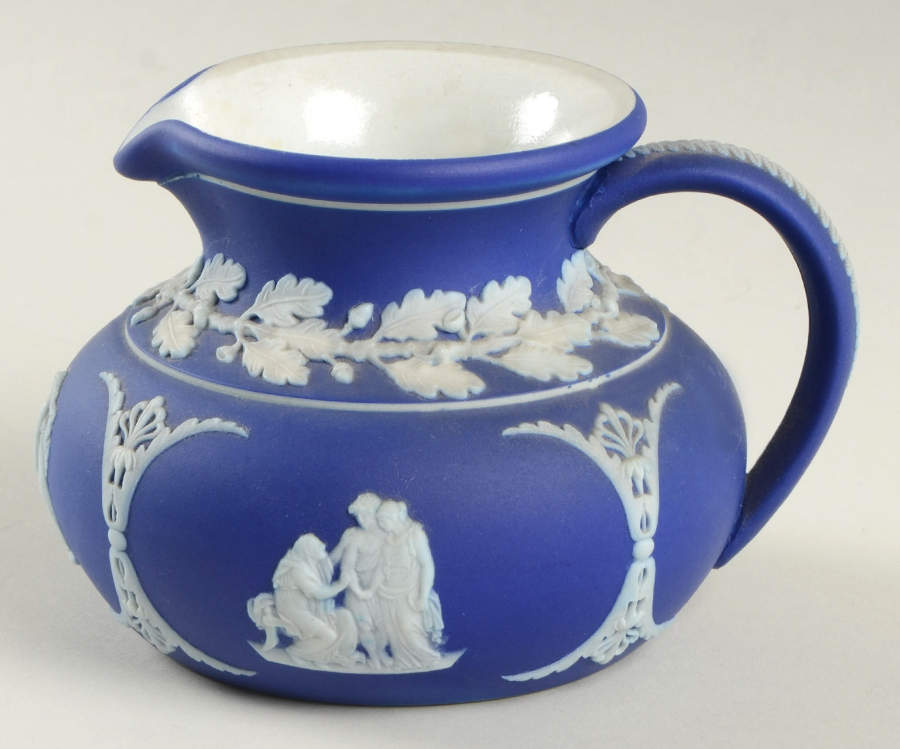 Cream Color on Wedgwood Blue Jasperware Mini Creamer by Wedgwood-1
