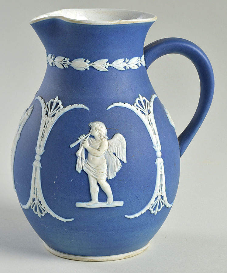 Cream Color on Wedgwood Blue Jasperware 32 Oz Jug by Wedgwood-1