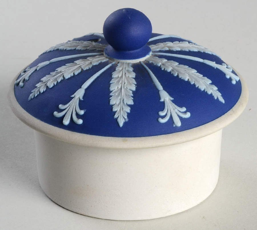 Cream Color on Wedgwood Blue Jasperware Lid for Coffee Pot by Wedgwood-1