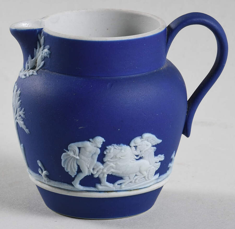 Cream Color on Wedgwood Blue Jasperware Mini Creamer by Wedgwood-1