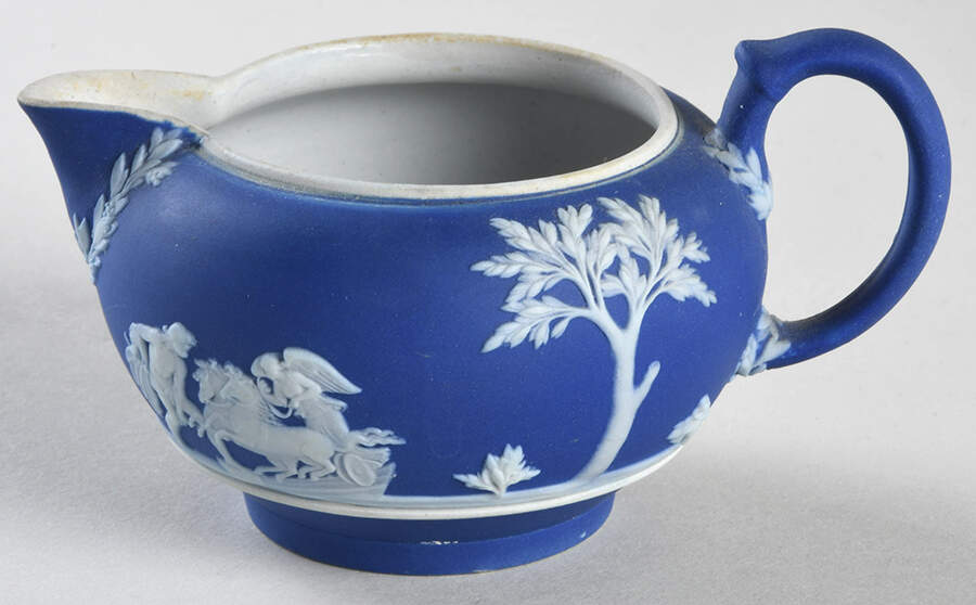 Cream Color on Wedgwood Blue Jasperware Mini Creamer by Wedgwood-1