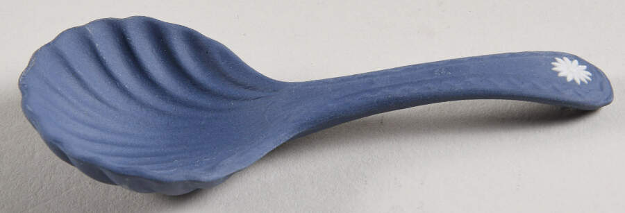 Cream Color on Wedgwood Blue Jasperware Christening Spoon by Wedgwood-1