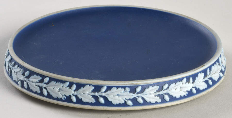 Cream Color on Wedgwood Blue Jasperware Tea Pot Trivet by Wedgwood-1