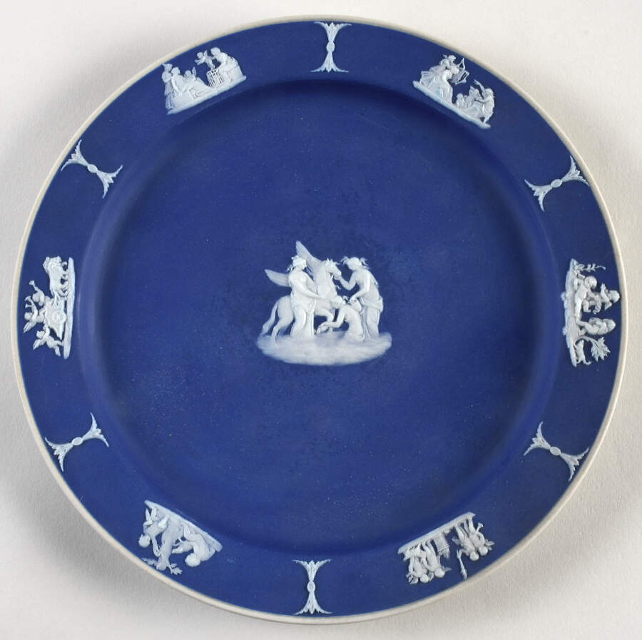 Cream Color on Wedgwood Blue Jasperware Salad Plate by Wedgwood-1