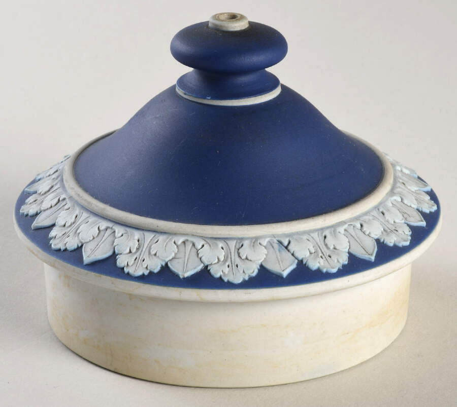 Cream Color on Wedgwood Blue Jasperware Lid for Teapot by Wedgwood-1