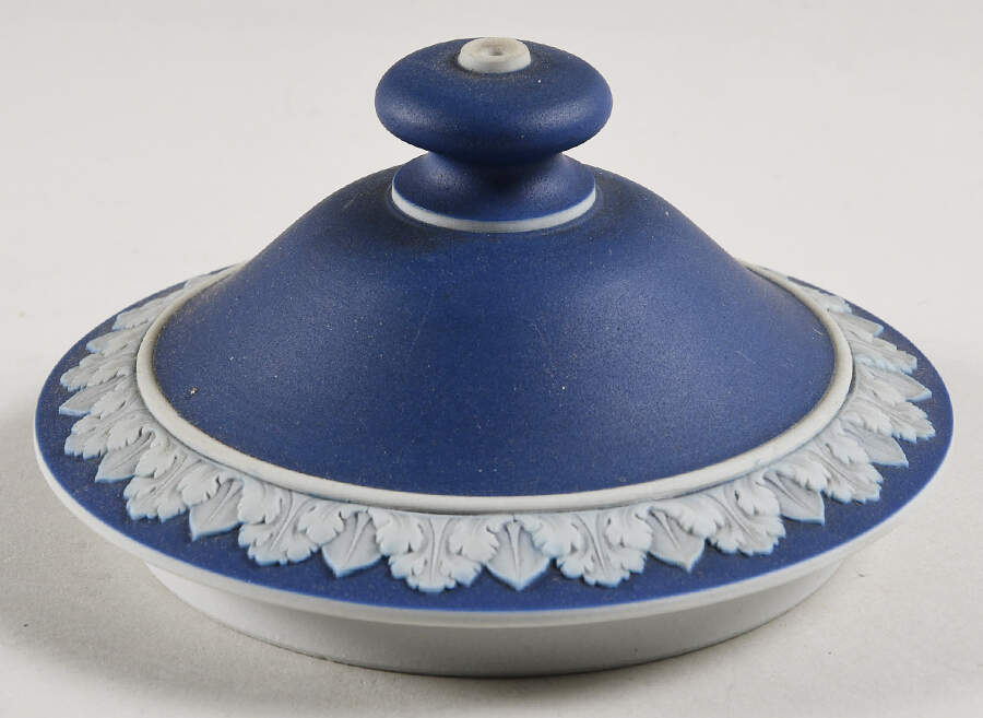 Cream Color on Wedgwood Blue Jasperware Lid for Small Teapot by Wedgwood-1