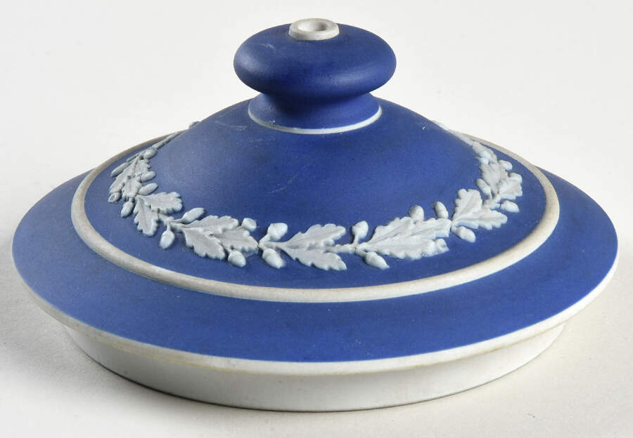 Cream Color on Wedgwood Blue Jasperware Lid for Teapot by Wedgwood-1