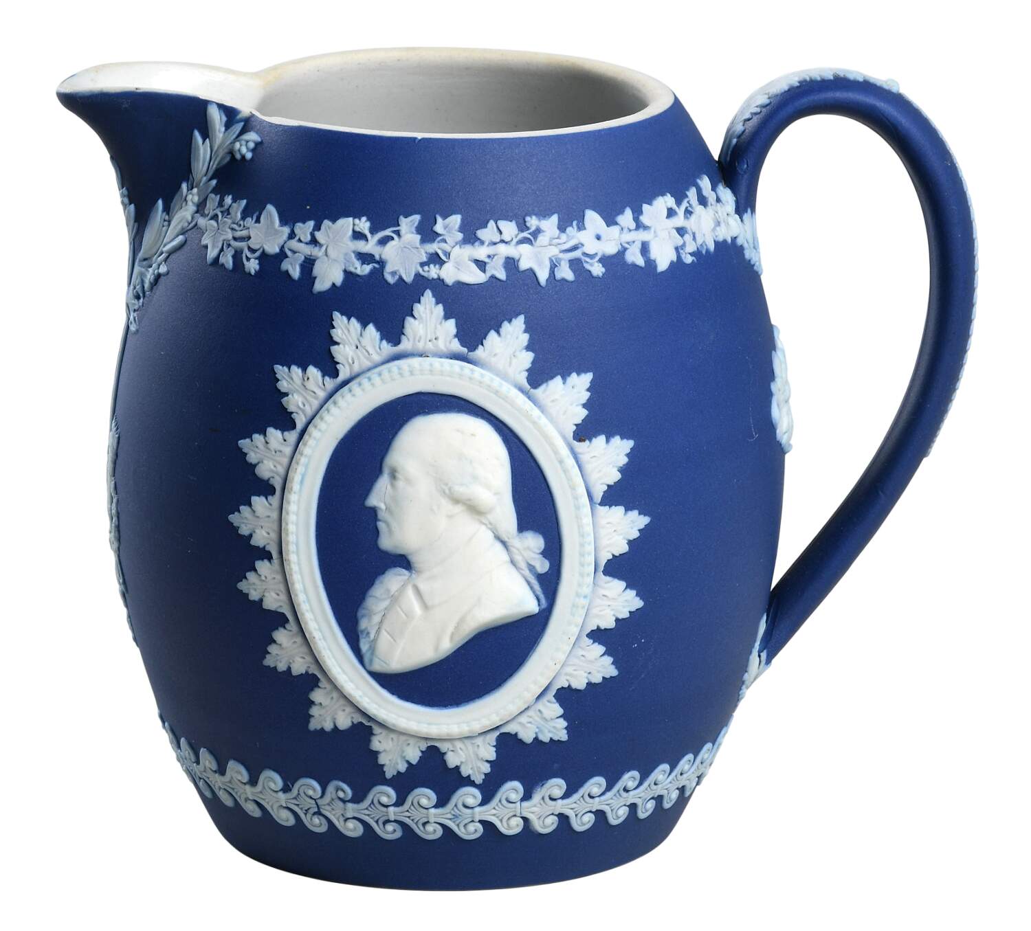 Cream Color on Wedgwood Blue Jasperware 20 Oz Jug by Wedgwood-1