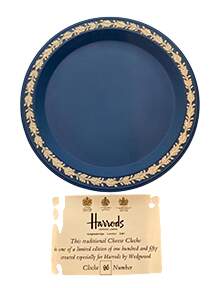 Cream Color on Wedgwood Blue Jasperware Round Cheese Dish No Lid by Wedgwood-1