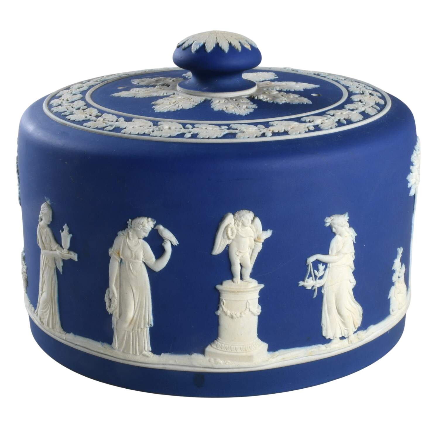 Cream Color on Wedgwood Blue Jasperware Lid for Cake Safe by Wedgwood-1