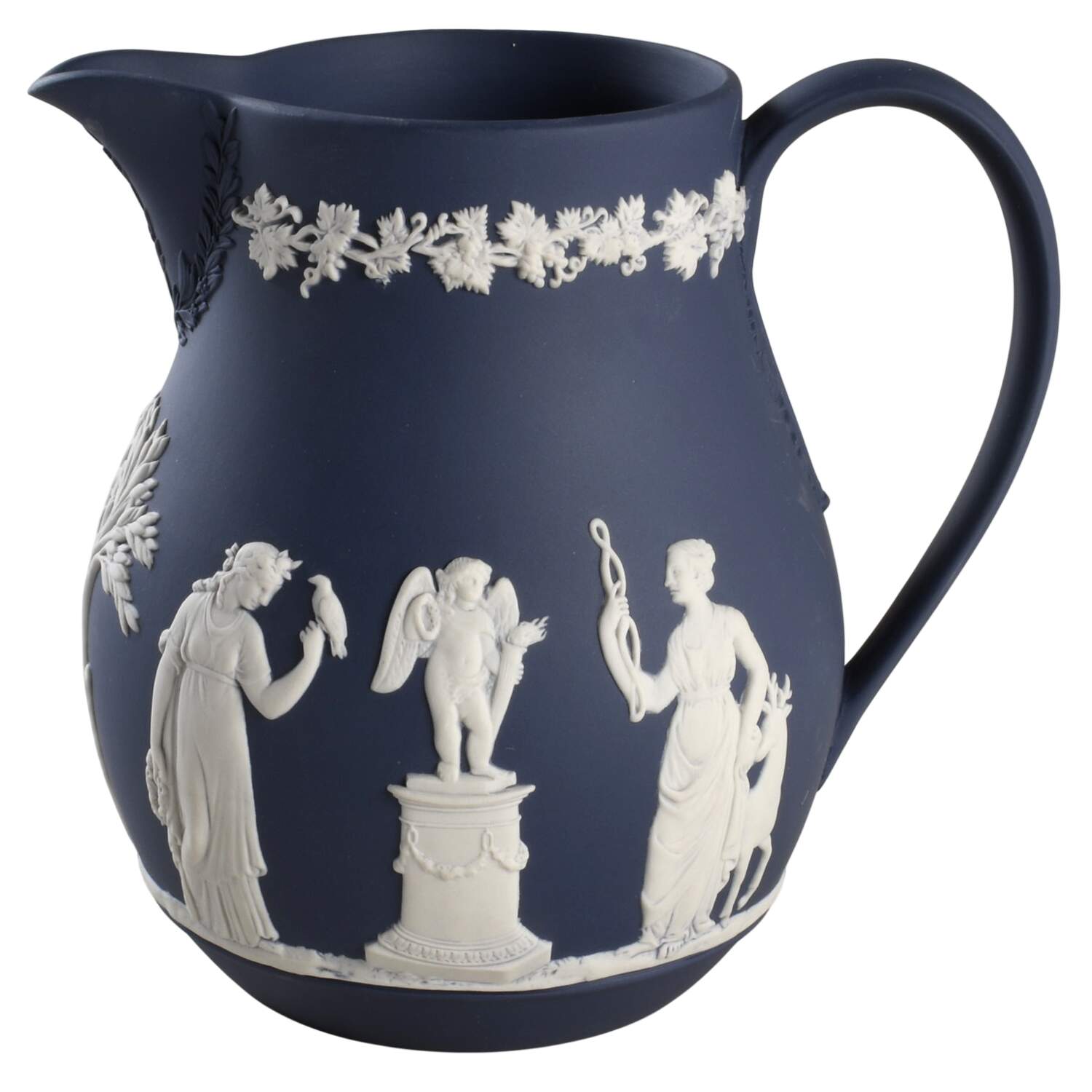 Cream Color on Wedgwood Blue Jasperware 48 Oz Jug by Wedgwood-1