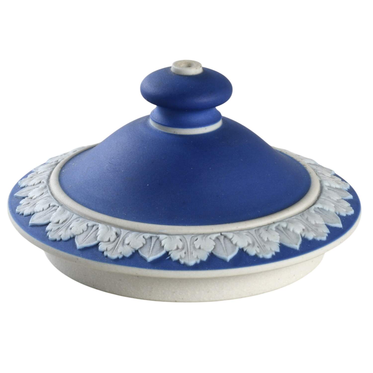 Cream Color on Wedgwood Blue Jasperware Lid for Mini Teapot by Wedgwood-1
