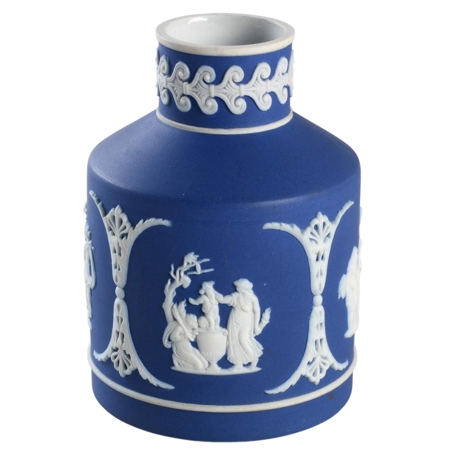 Cream Color on Wedgwood Blue Jasperware Teapoy No Lid by Wedgwood-1