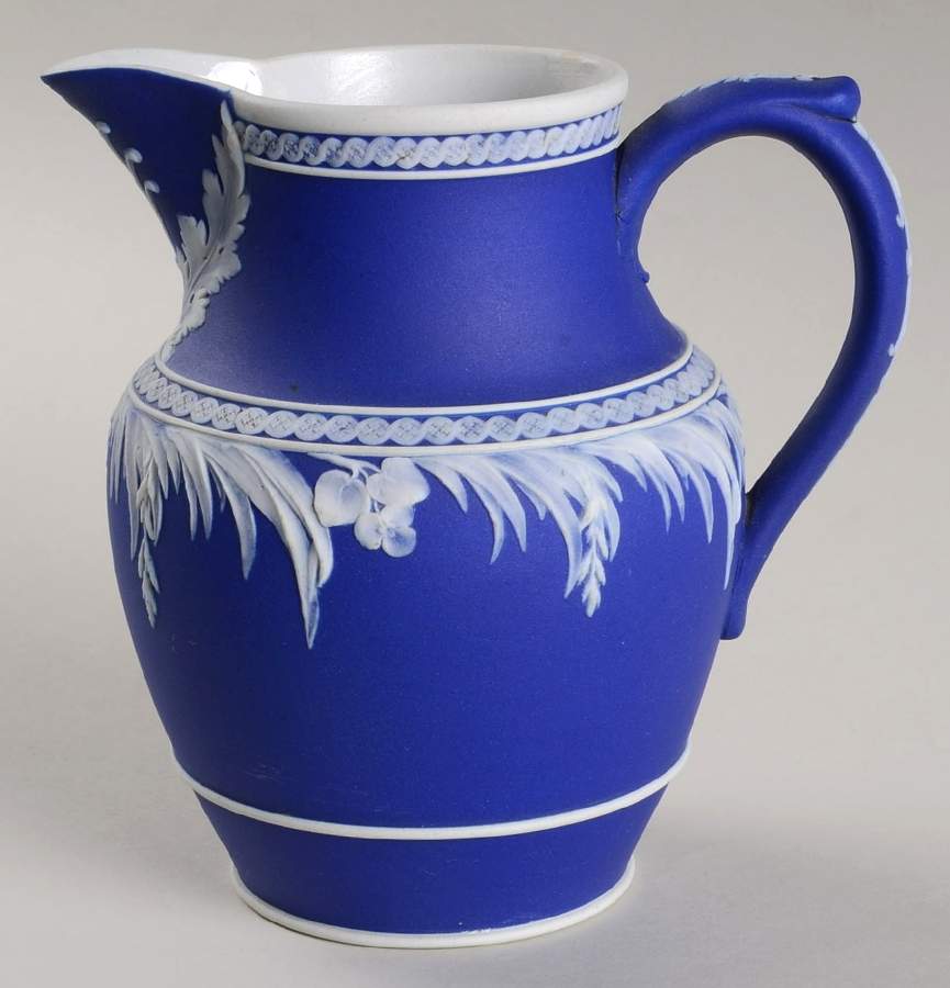 Cream Color on Wedgwood Blue Jasperware Medium Jug by Wedgwood-1