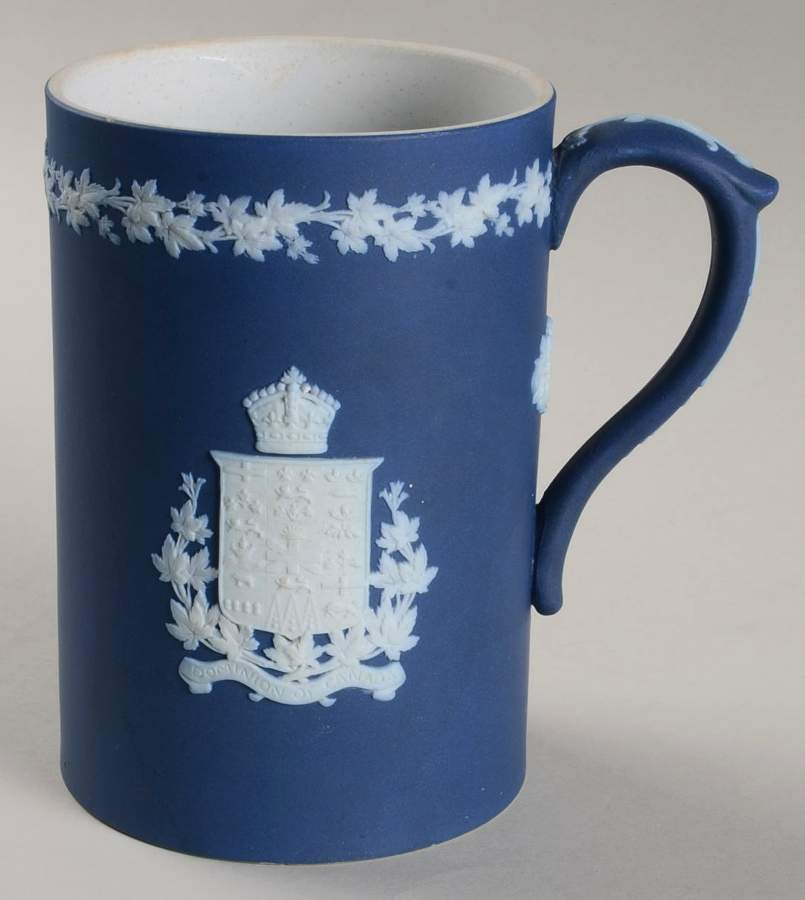 Cream Color on Wedgwood Blue Jasperware Beer Stein by Wedgwood-1
