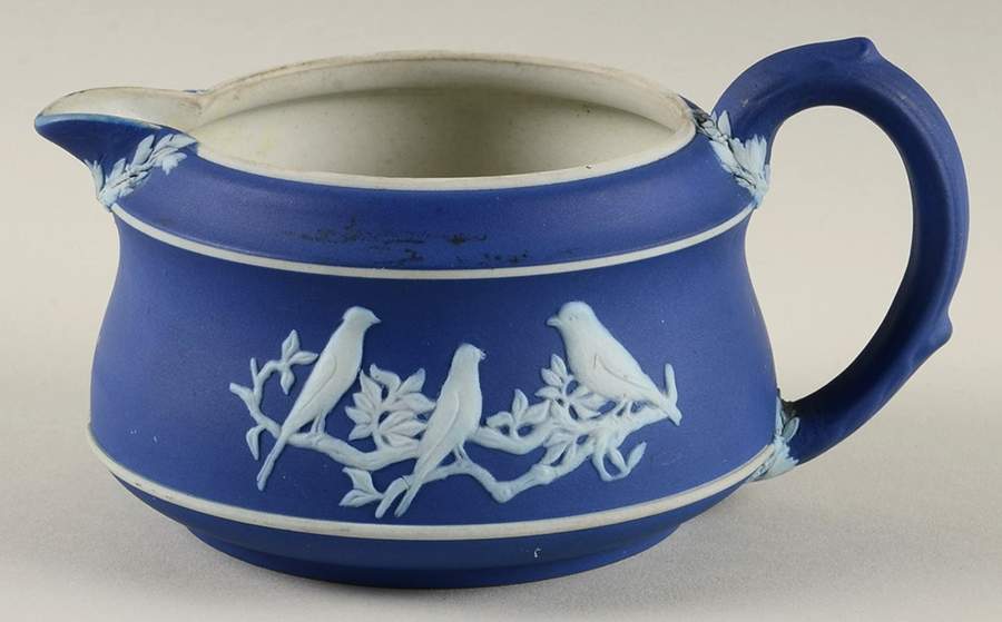 Cream Color on Wedgwood Blue Jasperware Creamer by Wedgwood-1