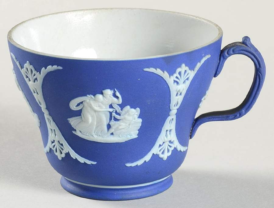 Cream Color on Wedgwood Blue Jasperware Footed Cup by Wedgwood-1