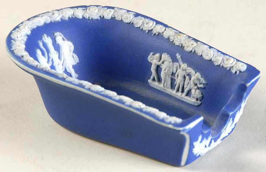 Cream Color on Wedgwood Blue Jasperware Cigar Pipe Rest by Wedgwood-1