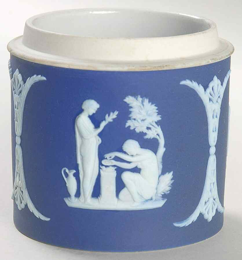 Cream Color on Wedgwood Blue Jasperware Marmalade No Lid by Wedgwood-1