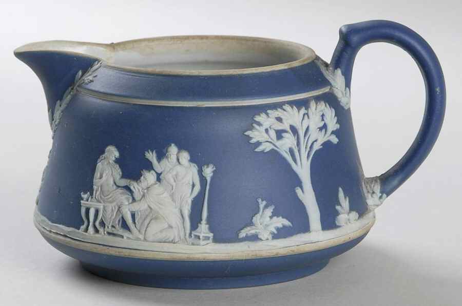 Cream Color on Wedgwood Blue Jasperware St. Louis Creamer by Wedgwood-1