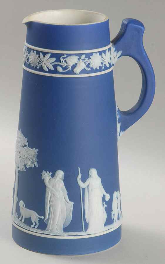 Cream Color on Wedgwood Blue Jasperware 16 Oz Caterer Jug by Wedgwood-1