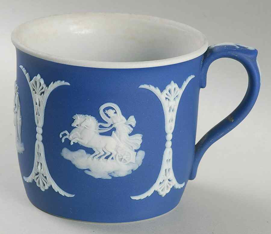 Cream Color on Wedgwood Blue Jasperware Mug by Wedgwood-1