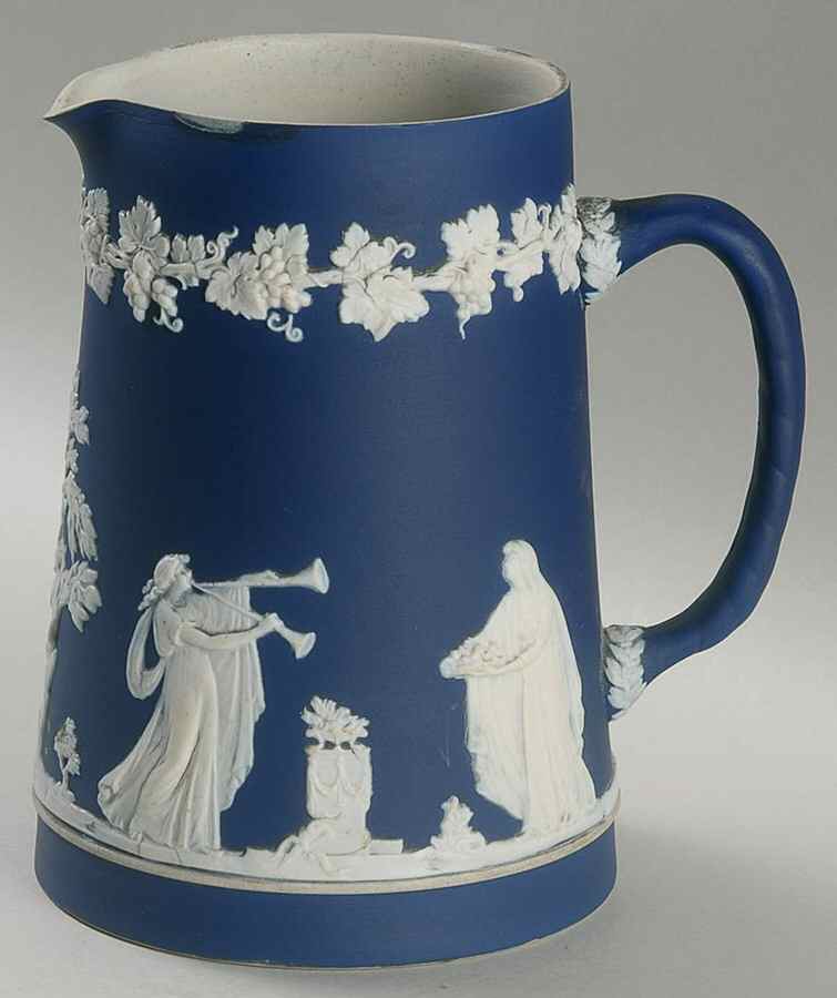 Cream Color on Wedgwood Blue Jasperware 28 Oz Jug by Wedgwood-1