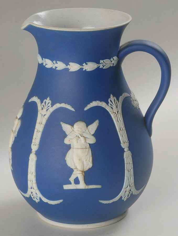 Cream Color on Wedgwood Blue Jasperware 40 Oz Jug by Wedgwood-1
