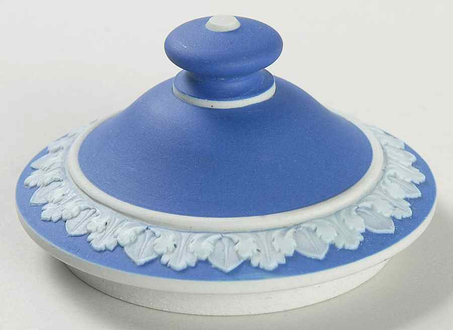 Cream Color on Wedgwood Blue Jasperware Lid for Sugar Bowl by Wedgwood-1